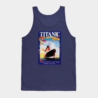 Titanic Poster Retro Ship Vintage Cruise Vessel Tank Top